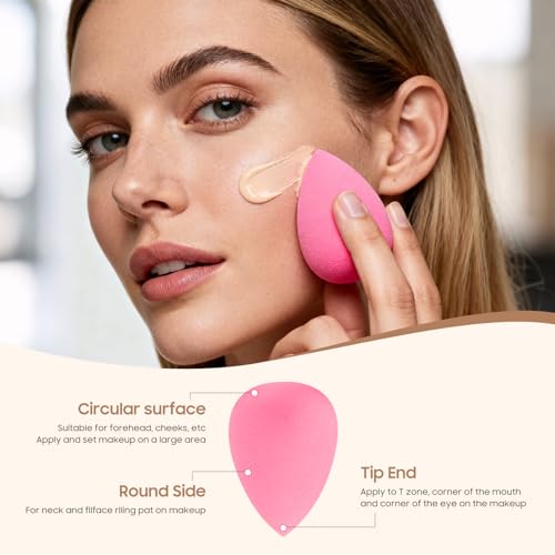 30 Pcs Multicolor Makeup Sponge Set - Latex-Free, Soft & Reusable Beauty Blender Sponges for Wet/Dry Use Blending Powder Puff for Foundation & Concealer Washable Makeup Sponges