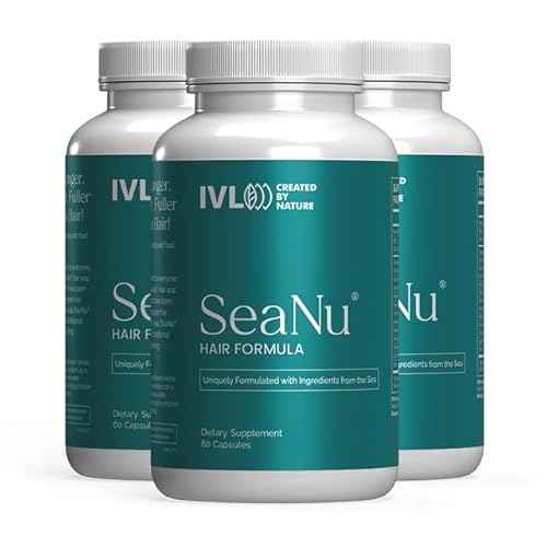 IVL - SeaNu Hair Vitamins Supplements - Hair Strength, Strand Thickness, Hair Growth - with Biotin, Vitamin B3, Zinc, Saw Palmetto Berry Extract, Green Lipped Mussel - Vitamin Hair Growth (3 Pack)