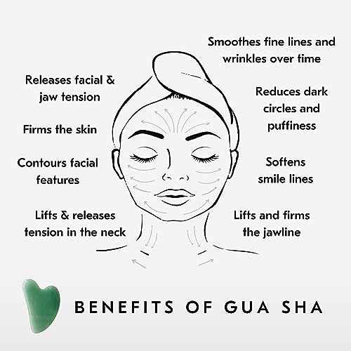 Mount Lai Jade Gua Sha Facial Tools, Jade Roller and Gua Sha Facial Tools Set, Guasha Tool for Face to Relieve Muscle Tension and Reduce Puffiness, Anti Aging Skin Care Sets for Women