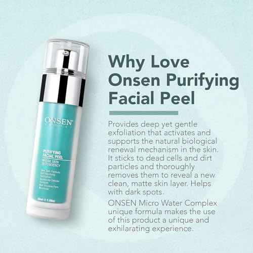 Onsen Secret Exfoliating Peeling Gel - Daily Gentle Face Exfoliator, Dark Spot Remover, Organic Facial Peel for Sensitive Skin, Natural Whitening Peeling Gel for Women, 1.7 fl oz/50 ml