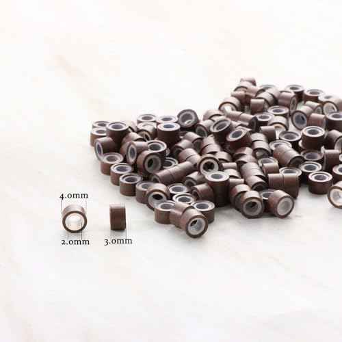 2500pcs 4mm Hair Tinsel Extentions Beads, Silicone Lined Micro Rings Links,Hair Fairy Beads for Hair Extensions,Multi-colored