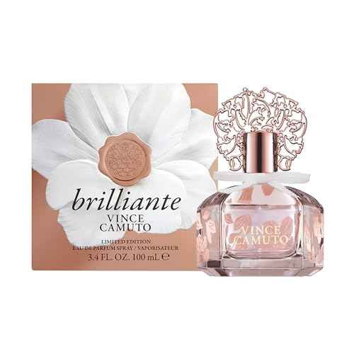Vince Camuto Brilliante Eau de Parfum Perfume for Women, Sparkling White Floriental Fragrance, Notes of Gardenia Petals, Jasmine Sambac & Cashmere Woods, Long-Lasting Feminine Scent, 3.4 Fl Oz