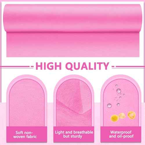 Tudomro 2 Rolls Disposable Non Woven Bed Sheets 24 x 71 Inch Massage Table Paper Covers Non Woven Fabric Massage Sheets Waterproof Spa Breathable Bed Cover for Beauty Salon (Pink)