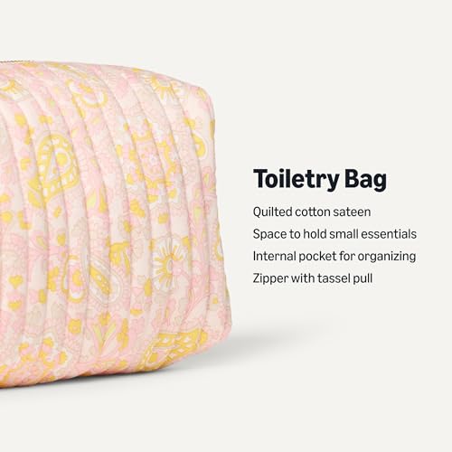 Amazon Essentials x Sofia Grainge Women's Quilted Makeup Toiletry Bag
