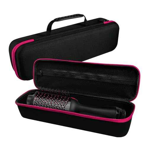 Hard Carrying Case for Revlon Hair Dryer Brush Original 1.0/Plus 2.0,Portable Travel Storage Bag Compatibility with All Brand Hot Tools Volumizer Hot Air Brush (Rose Red)