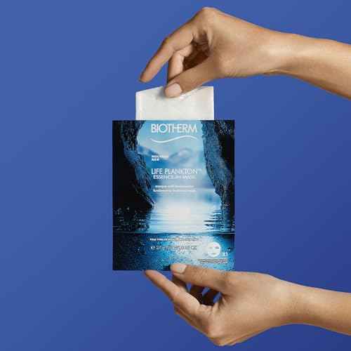 Biotherm Life Plankton Essence-In-Mask, Regenerating Facial Sheet Mask with Biotech Plankton for Healthy, Hydrated, and Glowing Skin, Professional Facial-Treatment Like Result, (Box of 6)