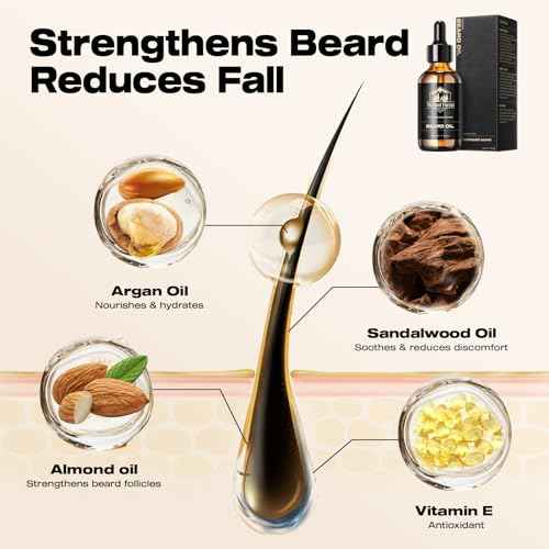 Waking Forest Sandalwood Beard Oil for Men - Biotin Mustache Oil with Vitamin E, Rosemary & Castor - Beard Care Softener, Strengthens, and Moisturizes - Beard Conditioner (1 oz)
