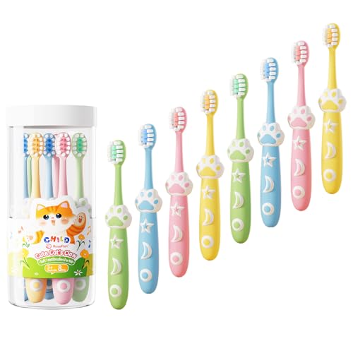 8 Pack Kids Toothbrushes Extra Soft Toddler Toothbrush 2-8 Years Children Manual Toothbrushes for Clean Teeth Cute Kid Toothbrushes Make Your Toddler Love Brushing Teeth