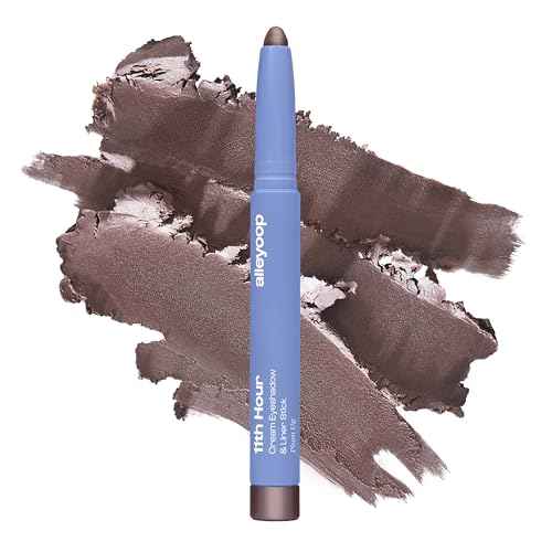 ALLEYOOP 11th Hour Waterproof Cream Eyeshadow Stick ? Long-Lasting Eye Shadow Pencil & Eyeliner, Cream to Powder Stick & Highlighter ? Smudge-Proof Eyeshadow Shimmer, Plum Up Shimmer