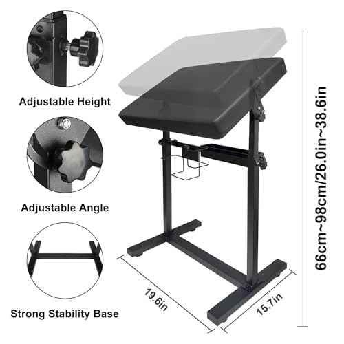 XL Tattoo Armrest Stand, Oversize Tattoo Armrest with Large Soft Pillow, Stand High Stability, Stable Four Corner Base for Tattoo Studio