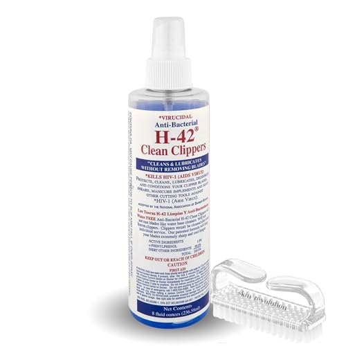H-42 Clean Clippers Blade Cleaner with Brush - 8oz Bottle