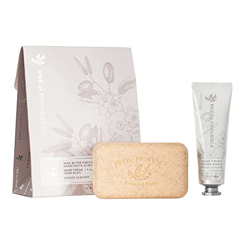 Pre de Provence Gift Set Collection 150 Gram Soap Bar & 1 fl oz Hand Cream, Honey Almond