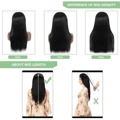 Lace Front Wigs Human Hair 13x4 Straight Lace Front Wigs HD Transparent 200% Density Glueless Wigs For Black Women Pre Plucked With Baby Hair 24inch