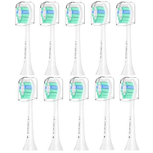 Replacement Toothbrush Heads Compatible with Philips Sonicare Electric Toothbrush, 10 Pack, Refills