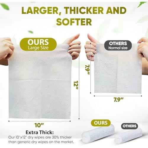 Disposable Face Towels ? 100 Count (2 x 50 Boxes) XL 10¡±x12¡± Biodegradable Dry Wipes | Ultra Soft, Lint-Free, Dual-Texture Face Cloths | Chemical-Free, Fragrance-Free Facial Towels for Sensitive Skin