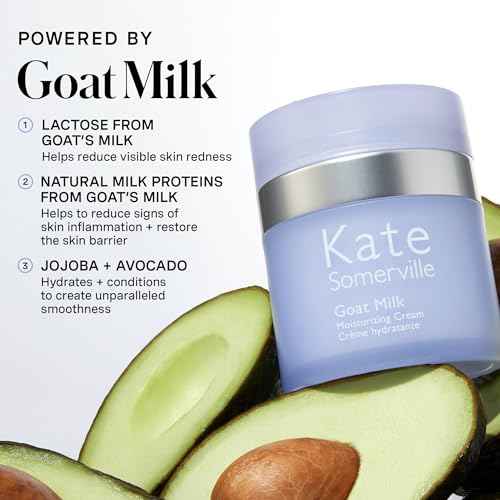 Kate Somerville Goat Milk Moisturizing Cream - Deeply Hydrating Daily Face Moisturizer for Dry, Tight, and Sensitive Skin, 1.7 Fl Oz