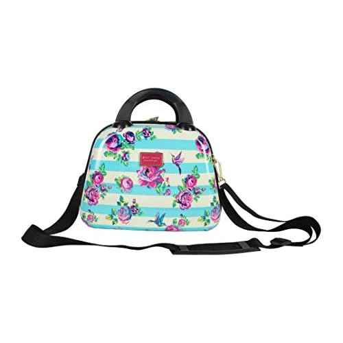 Betsey Johnson Hardside Cosmetic Case - Lightweight Small Size Hardshell Travel Hand Makeup Bag - Adjustable Shoulder Strap - Bag for Women and Girls - Multi-Functional Case