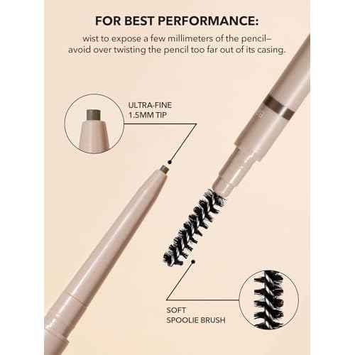SHEGLAM Insta-Fill Eyebrow Pencil Long Lasting Non-Sticky Sweatproof Matte Eye Brow Pen Makeup-Dark brown