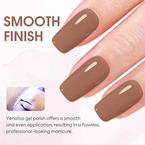 VENALISA Brown Gel Nail Polish 1 Pcs 12ml Brown Color Gel Polish Soak Off UV Salon Manicure DIY at Home Nail Art For Girls Women
