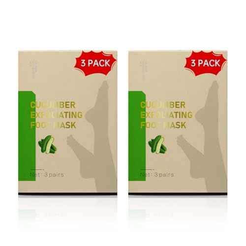 Foot Peeling Mask, Natural Exfoliating Foot Mask, Dead Skin Callus Remover Repair Heels, Hydrating Foot Care for Dry Cracked Feet (6 Pack)