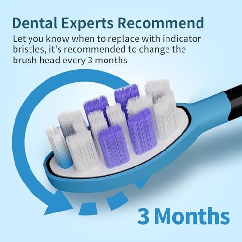 Electric Toothbrush Replacement Heads, 8 Pack Adults Kids 7+ Sonicare Toothbrush Replacement Brush Heads Sensitive Replacement Heads C2 C3 G2 G3 A3, Black