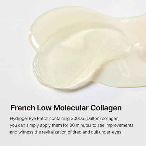 mixsoon Collagen Hydrogel Eye Patch -Hydrating Gel Patch with Collagen, Peptides and Amino Acids for Smooth Under Eye Skin 84 g / 2.84 fl.oz. (30 pairs) Korean Glass Skin Care