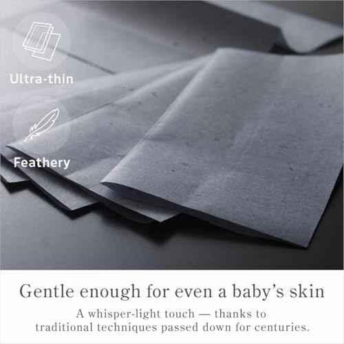 Oil Blotting Paper 100 Sheets,pack of 1 ? Natural Black Charcoal Facial Tissues with Premium Washi Japanese Paper, Portable Easy Dispensing, Made in Japan, Skin-Care & Makeup Essential