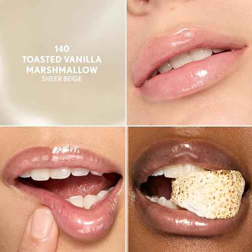 COVERGIRL Clean Fresh Squishy Glaze Lip Butter Balm, Flavored, Non-Sticky, with Vitamin E & Shea Butter ? 140 Toasted Vanilla (Sheer Beige)