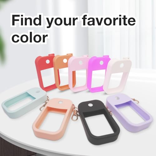 5 PCS Soft Silicone Case for Touchland Power Mist (1FL. OZ./30 mL), Protective and Stylish Case with Keychain Compatible with Touchland Hand Sanitizer Spray (Orange/Red/Purple/Black/White)