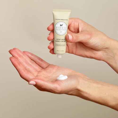 Dionis Goat Milk Skincare Hand Cream Set of 2 - Cruelty Free, Paraben Free Travel Size Moisturizer Duo, Pumpkin & Vanilla Chai Scented 1oz Mini Lotions For Dry Hands in a Gift Box