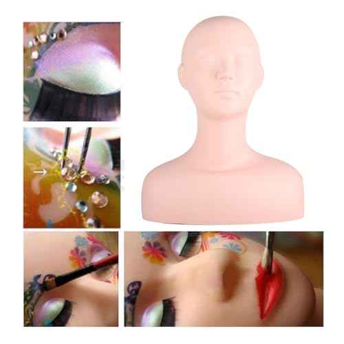 Esthetics Mannequin Head with Shoulders, Large Multi Function PVC Manikin Head Soft Cosmetology Simulation Training Mannequin Head Model for Facials Massage Makeup Practice Wigs Hat Display