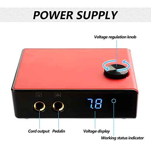 Solong Complete Tattoo Kit 4 Pro Machine Guns Power Supply Foot Pedal Needles with Carry Case TK465-US