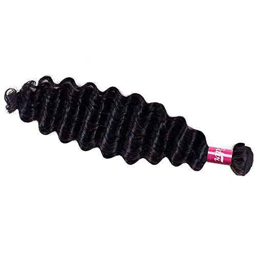 Odir Brazilian Deep Wave Human Hair 1 Bundle 28 Inch Unprocessed 9A Brazilian Deep Wave Virgin Human Hair Weave Bundles Deep Curly Hair Natural Color