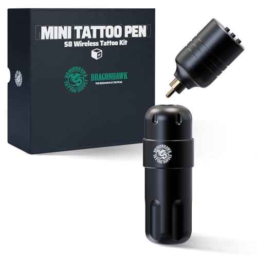 Dragonhawk Beginner Tattoo Kit Wireless Complete Tattoo Gun Machine Kit Rca Jack Battery Power Supply 2 Black Safe Tattoo Inks