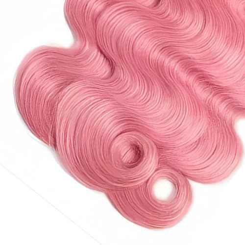 Pink Bundles Human Hair Light Pink Body Wave Bundles Unprocessed Brazilian Virgin Remy Hair Extensions 24 26 28 Inch Double Weft Hot Pink Bundle Hair Weave