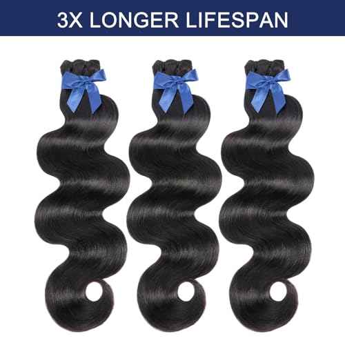 Raw Bundles Human Hair Body Wave, Bleachable & Dyeable, No Shedding, No Tangles, 15A Raw Vietnamese Hair Bundles, 12 Inch, 3X Longer Lifespan