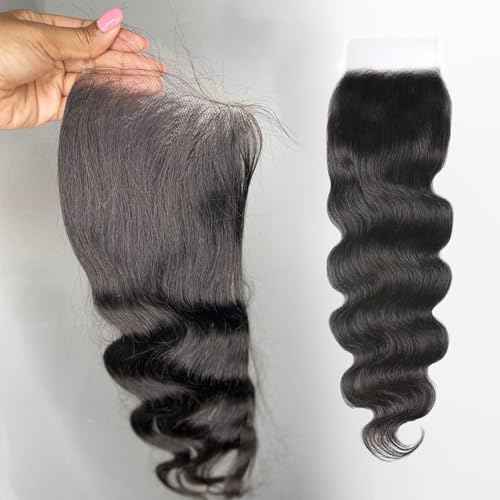 Grand Nature 5x5 HD Lace Closure, Virgin Human Hair Lace Closure Body Wave, Pre Plucked Natural Hair Line With Bleachable Knots