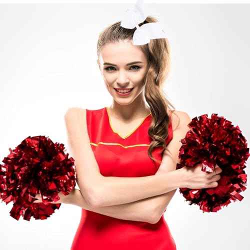 2Pcs Cheer Bows - Ponytail Holder Elastic Band Bows - Hair Accessories for Girls - Softball & Cheerleading (8inch, White & Black)