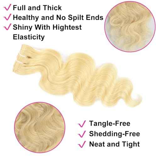 28 Inch Blonde Clip in Extensions 8Pcs 110g Clip in Hair Extensions Real Human Hair Body Wave 613 Blonde Clip ins Brazilian Remy Human Hair Extensions for Women Double Weft