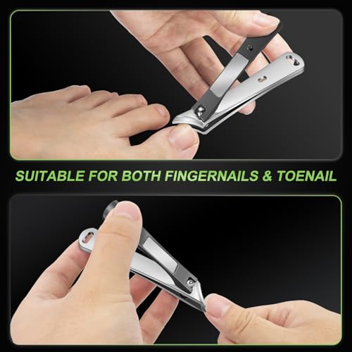 Ingrown Toenail Clippers, Stocking Stuffers for Men Slanted Nail Clippers for Thick Nails for Seniors, Edgy Angled Finger Nail Cutters for Adult, Men, Women with Curved Blade, Nail File