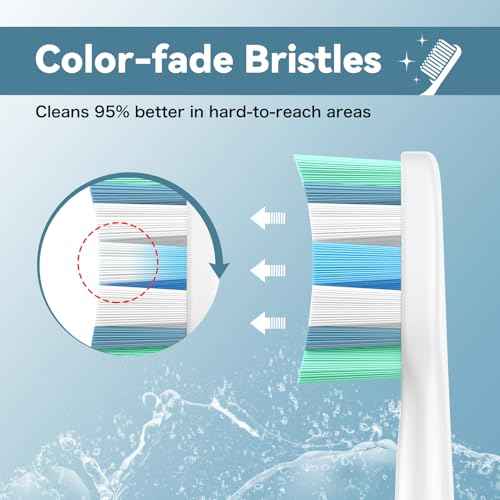 Replacement Toothbrush Heads Compatible with Philips Sonicare Replacement Brush Heads with Protective Cover Soft Dupont Bristles Electric Toothbrush Replacement Heads for Oral Health, 8 Pack
