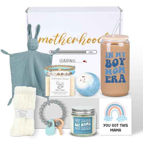 New Mom Gifts, Baby Shower Gifts for Boys, New Mom Gift Basket After Birth, Pregnancy Gift for First-Time Mommy, Expecting Mother, Postpartum Care Package After Baby for Boy Mama