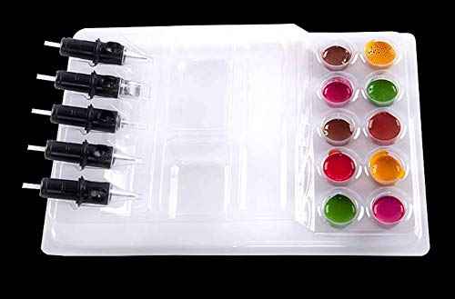One Tattoo World Premium Quality Disposable Plastic Ink Hold Tray 25pcs Set to Hold Different Inks Together for Your Paint or Tattoo Project, OTW-INKHT25