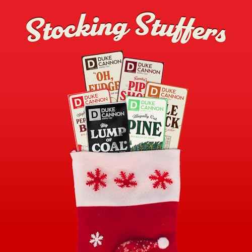 Duke Cannon Supply Co. Big Brick of Soap Bar For Men - Lump of Coal, Illegally Cut Pine & Peppermint Bark, Holiday Variety 3 Pack, 10 oz. Bar Soaps