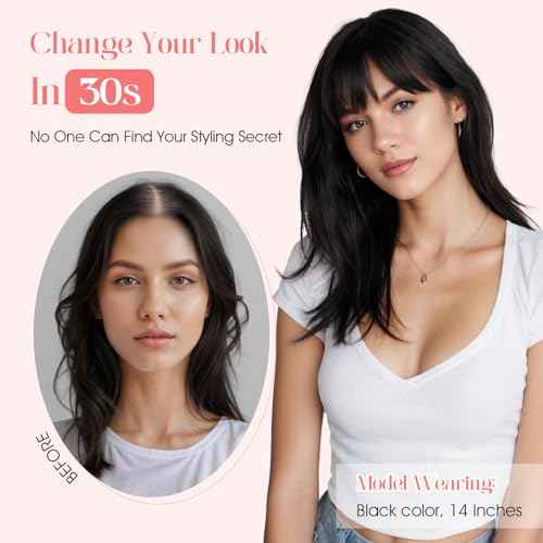 Hairro Mono Hair Toppers with Bangs, 3.4" x 3.4" Mono Base 100% Real Human Hairpieces for Women, 150% Density Clips In Topper for Greyish Thinning Hair, 18 Inch Medium Brown Mix Dark Blonde