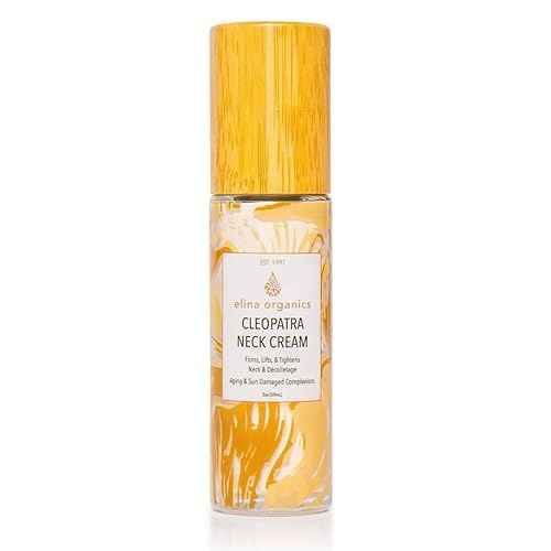 Cleopatra Neck Cream, 2oz ? Firming & Lifting Neck Moisturizer with Colloidal Gold, Silk Peptides & Green Tea ? Organic, Vegan ? Reduces Wrinkles & Improves Elasticity