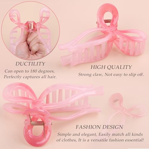 4 Pcs Bow Hair Clips Elegant Hair Claw Butterfly Hair Accessories for Girls Nonslip Butterfly Clips Hair Styling Accessories for Women