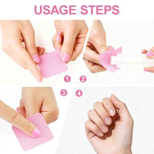1800Pcs Lint Free Nail Wipes, Pink No Lint Nail Wipes for Gel Nails Lint Free Polish Remover, Wipe Off Eyelash Extension Glue, Nail Cleaning Pad Supplies