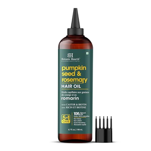 Botanic Hearth 100% Pure Rosemary Oil For Hair Growth | Infused with Pumpkin Oil | Hair Oil Repairs Dry Damaged Hair, Strengthening, Healthier - Hair Tonic, 6.7 fl oz