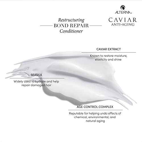 Alterna CAVIAR Anti-Aging Restructuring Bond Repair Conditioner | For Brittle, Damaged and Split Ends | Repairs, Strengthens & Protects Damaged Hair | Sulfate Free